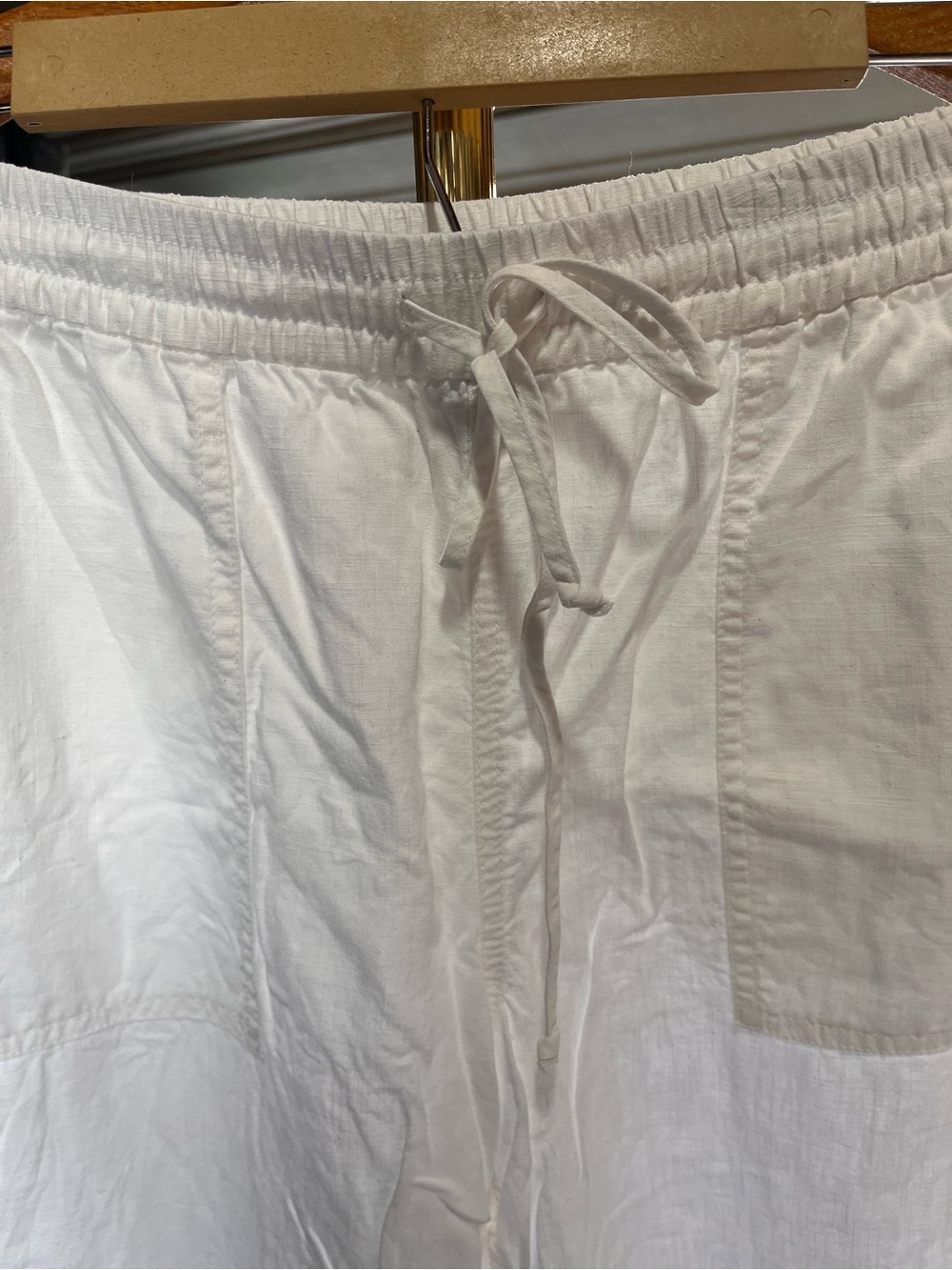 J. Crew White Linen Lyocell Drawstring Pants Large Beachy - Picture 4 of 11